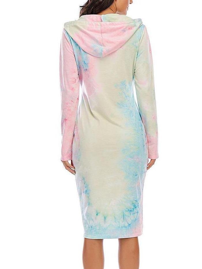 Tie Dye Long Hoodie Dress - LuckyFash™