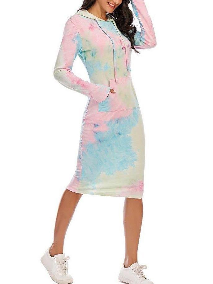Tie Dye Long Hoodie Dress - LuckyFash™