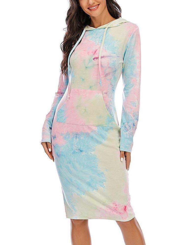 Tie Dye Long Hoodie Dress - LuckyFash™