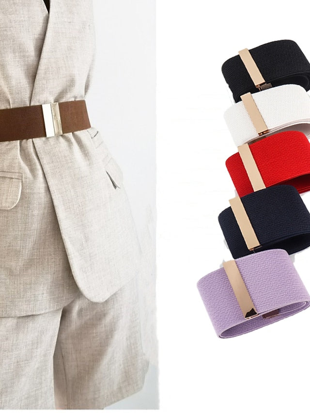 Women's Corset Belt Nylon Sliding Buckle Plain Casual Formal Work Daily Black White Red Purple - LuckyFash™