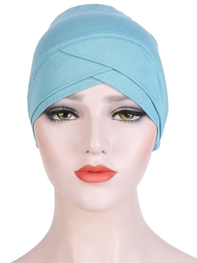 Muslim with Rope Scarf Hat Women Turban Soft Chemo Cap Hair Loss Islamic Headwrap Head Cover Wrap Caps Headwear Dubai Arab Bonnet New - LuckyFash™