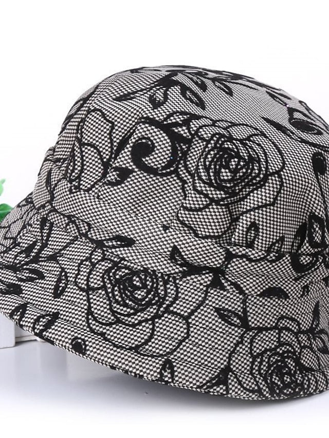 Women's Hat Bucket Hat Pink Wine Fuchsia Street Dailywear Sports Outdoor Flower Flower Portable Windproof Comfort - LuckyFash™