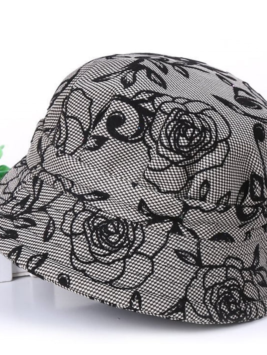 Women's Hat Bucket Hat Pink Wine Fuchsia Street Dailywear Sports Outdoor Flower Flower Portable Windproof Comfort - LuckyFash™