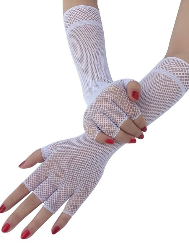 Gloves Fingerless Gloves Wedding Party Evening Gift Polyester Simple Bridal Gloves Sexy 1 Pair for Women - LuckyFash™