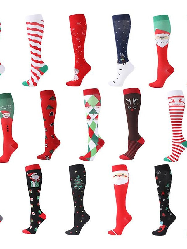Unisex Knee High Socks Party Christmas Multi Color Spandex Nylon Cotton Casual Classic Warm Cute 1 Pair - LuckyFash™