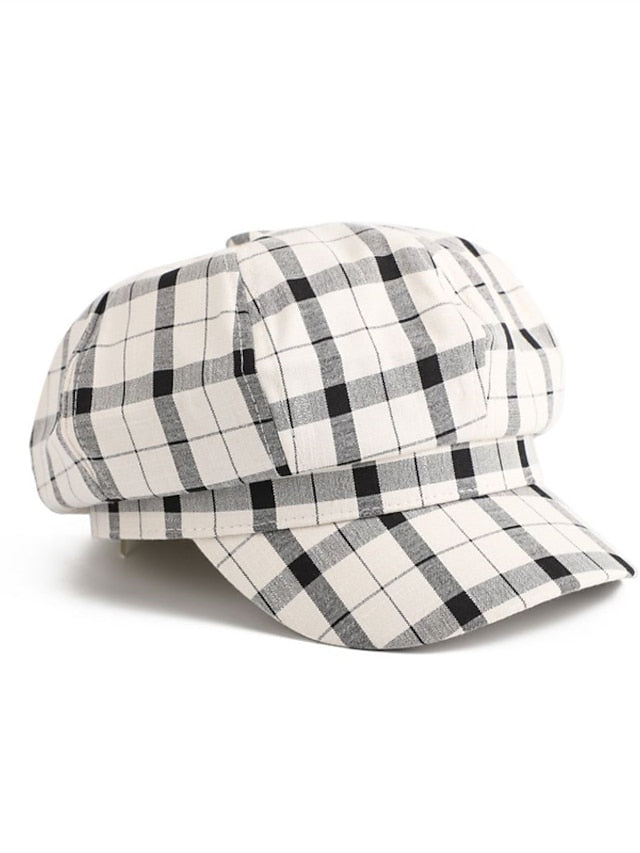 New Vintage White Cap Casual Women Cotton Beret Flat Hats - LuckyFash™