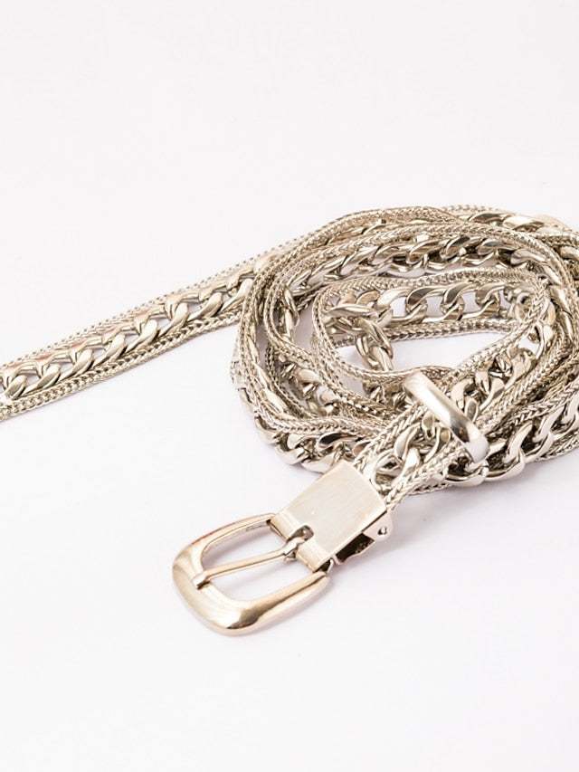 Women's Belt Alloy Silver Gold Chain Party Dress Bar Solid Color / Spring / Summer / Winter - LuckyFash™