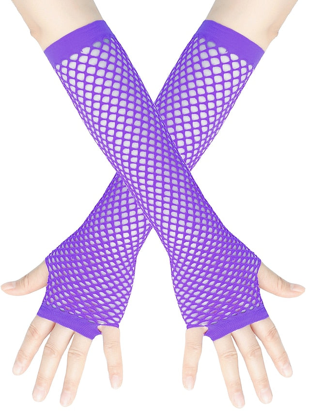 Fingerless Gloves Wedding Daily Pure Color Spandex Cosplay 1 Pair for Women - LuckyFash™