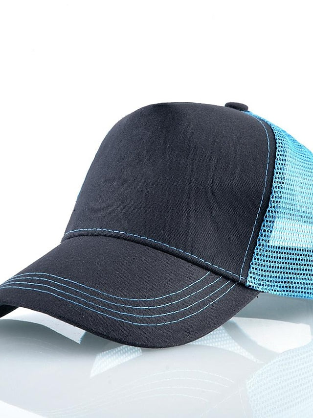 solid color cotton baseball cap european and american retro mesh cap peaked cap trucker hat men's spring and autumn simple tennis cap - LuckyFash™