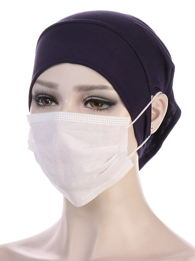 Soft Hood With Pierced Ears Inner Hijab Caps Muslim Stretch Turban Cap Islamic Underscarf Bonnet Hat Female Turbante - LuckyFash™