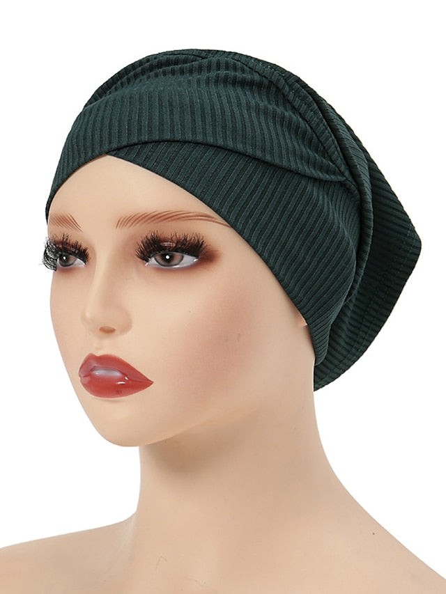 Simple Turban Cap Muslim Hijab Women Head Scarves Islamic Underscarf Bonnet Headscarf Stretch Jersey Cap Solid Color Muslim Turban Hats - LuckyFash™