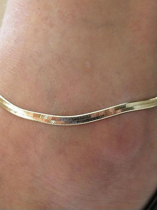 Ankle Bracelet Stylish Simple Women's Body Jewelry For Daily Beach Classic Alloy Silver Gold 1pcs - LuckyFash™