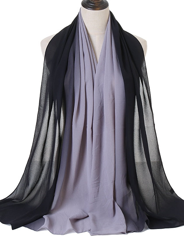Fashion Gradient Bubble Chiffon Instant Hijab Women High Quality Cover-Up Shawl Wrap Neck Stole Muslim Caps 180*70Cm for Women - LuckyFash™
