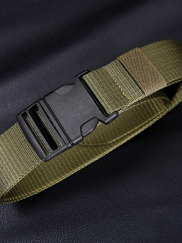 Men's Women's Web Belt Canvas Plastic Buckle Plain Classic Casual Work Daily Black Blue Green Coffee - LuckyFash™