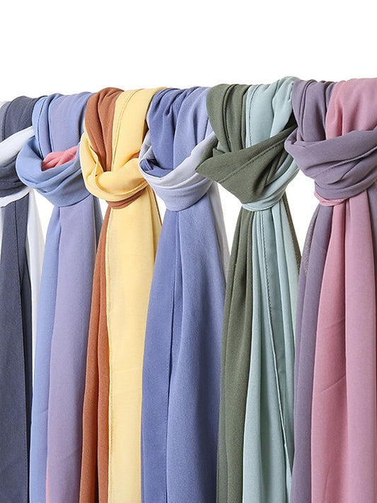 Fashion Gradient Bubble Chiffon Instant Hijab Women High Quality Cover-Up Shawl Wrap Neck Stole Muslim Caps 180*70Cm for Women - LuckyFash™