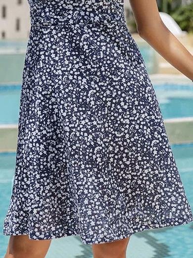 V-Neck Floral Lace-Up Sleeveless Casual Dress - LuckyFash™