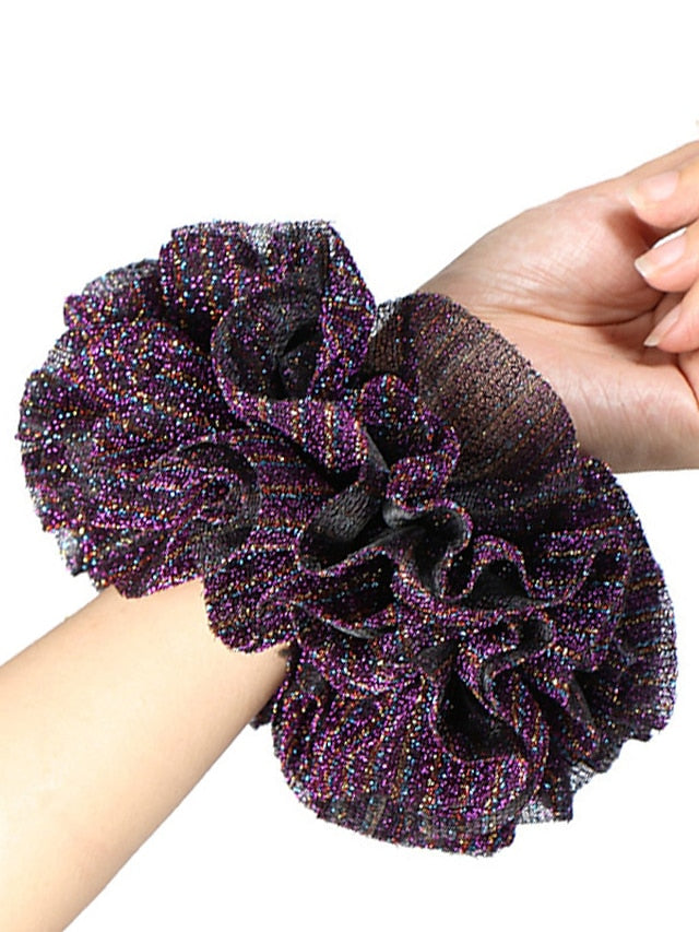 Oversize Scrunchies Giant Large Intestine Big Hair Ties Elastic Rubber Bands Glitter Ponytail Holder Hijab Volumizing Scrunchies - LuckyFash™