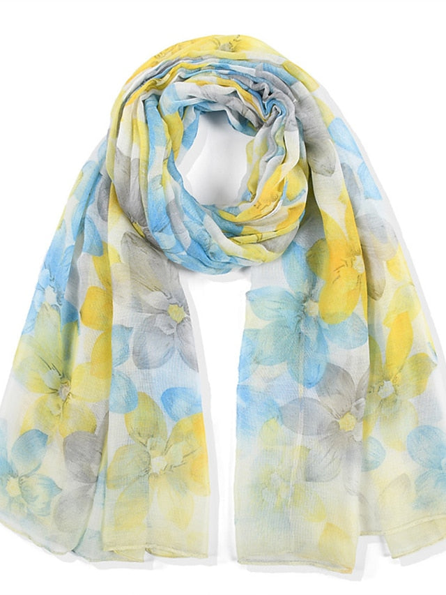 New High Quality Flower Scarf Women Long Scarves Candy Color Shawl Female Hijab Wrap Summer Beachwear Cover-ups - LuckyFash™