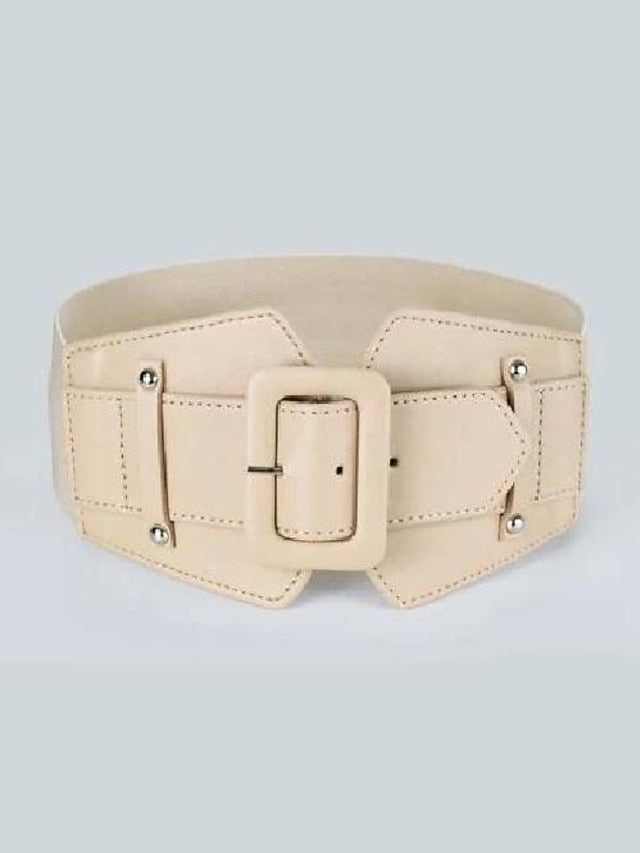 Rectangle Buckle Wide Belt - LuckyFash™