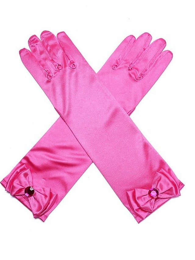 Kid's Gloves Party Evening Gift Daily Satin Faux Silk Vacation Simple Cosplay 1 Pair - LuckyFash™
