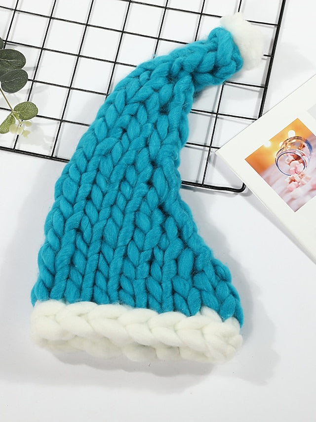 Women's Beanie / Slouchy Christmas Party Dailywear Knitted Pure Color Red Green Hat - LuckyFash™