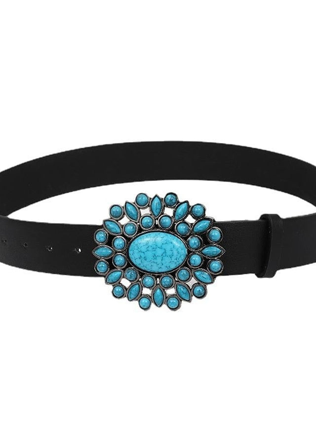 Women's PU Buckle Belt PU Leather Metal Bucke Engraved Classic Wedding Party 1138-7 1138-5 1138 1138-1 - LuckyFash™