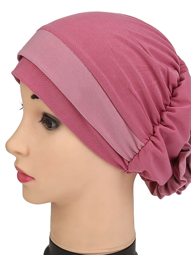 Stretch Inner Hijab Caps Muslim Hat Turban Femme Musulman Turbante Ready To Wear Hijab Bonnet Flower Indian Headwrap Loss Hair Cover - LuckyFash™