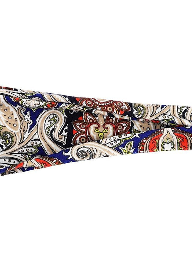 europe and the united states cross-border fashion sports hairband yoga bundle sweat-absorbing headband new ladies wide-brimmed printed headwear - LuckyFash™