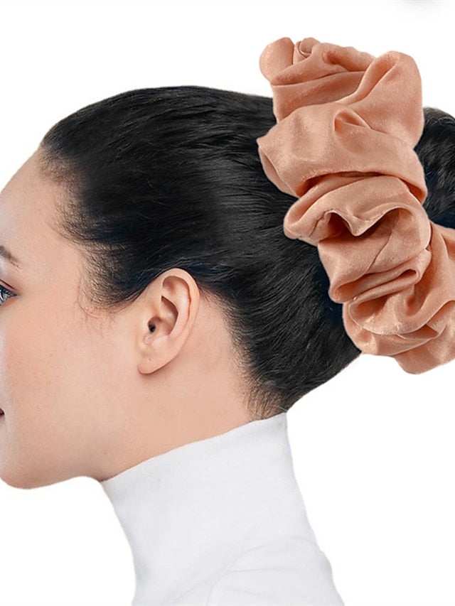 Plain Malaysian Bunch Hair Tie Women Silk Linen Ribbon Wrist Shawl Muslim Hijab Bonnet Volumizing Scrunchie Headband - LuckyFash™