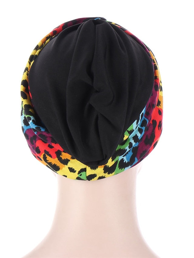 Soft Stretch African Headwear Leopard Print Women Head Scarf Hat Turban Caps Hijab Bonnet Inner Hijabs For Cap Muslim Headdress - LuckyFash™