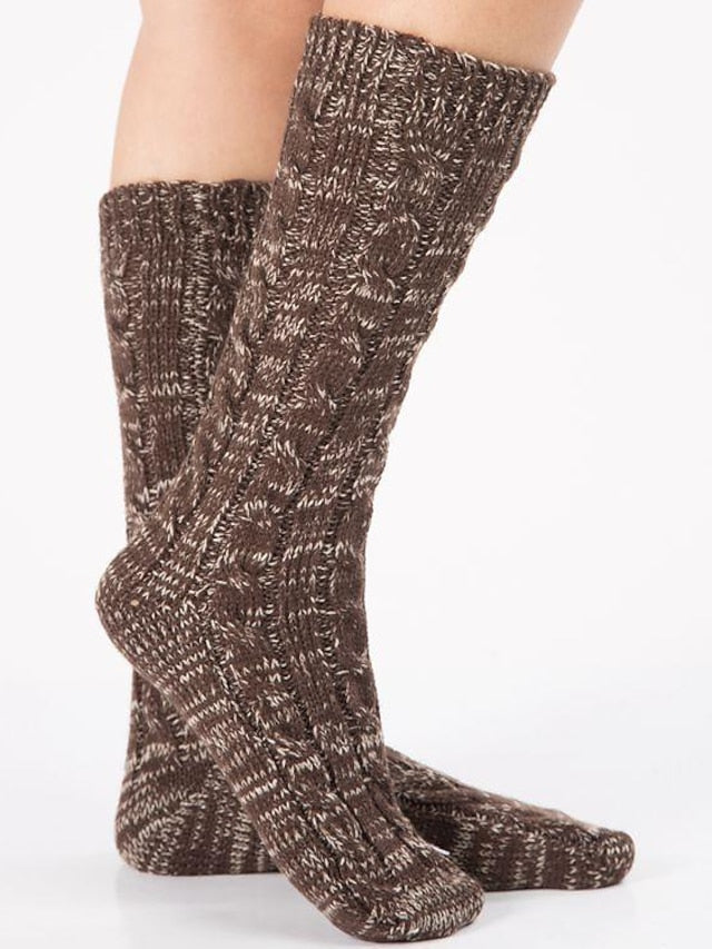 Women's Crew Socks Home Daily Spandex Acrylic Fibers Nylon Basic Casual Classic Warm 1 Pair - LuckyFash™