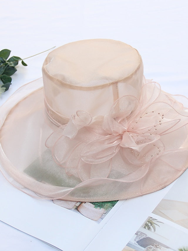 Women's Party Hat Party Wedding Special Occasion Flower Solid Color Wine Black Hat / White / Fall / Winter / Spring / Summer - LuckyFash™