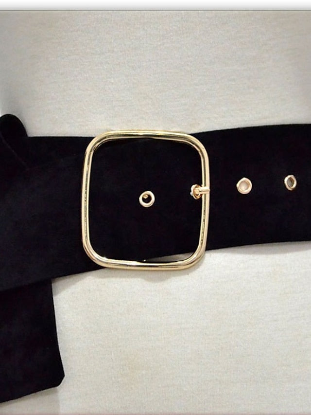 Women's Belt Flannel Black Wine Khaki Wide Belt Street Prom Pure Color - LuckyFash™