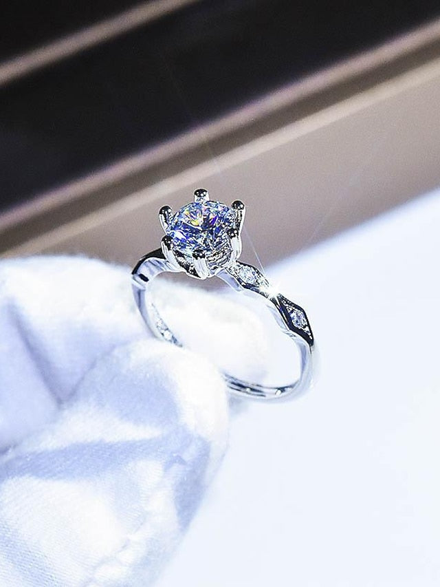 Wedding Ring For Women's Anniversary Party Evening Gift Imitation Diamond Alloy Classic - LuckyFash™