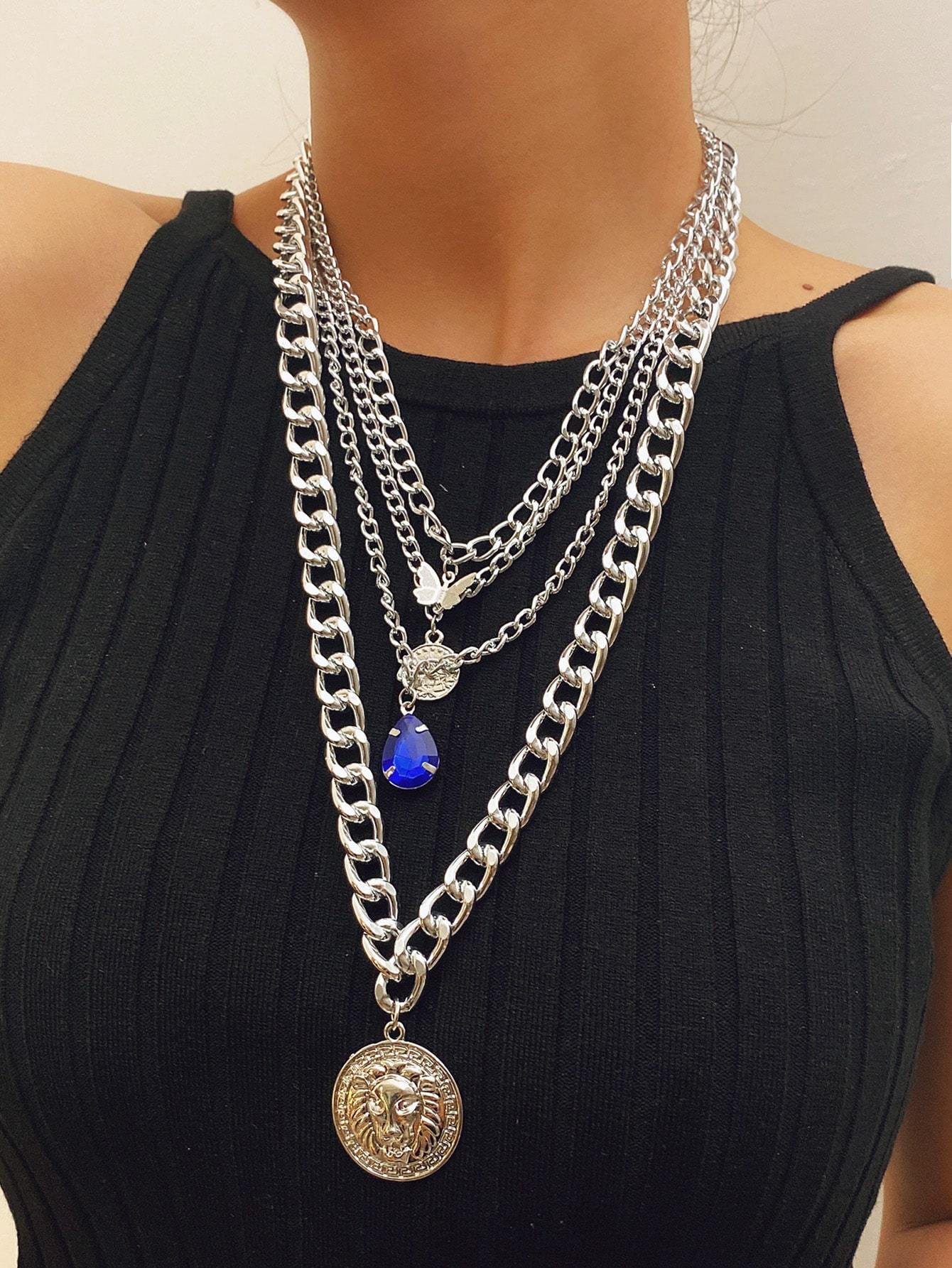 Water Drop Gemstone Layered Necklace - LuckyFash™