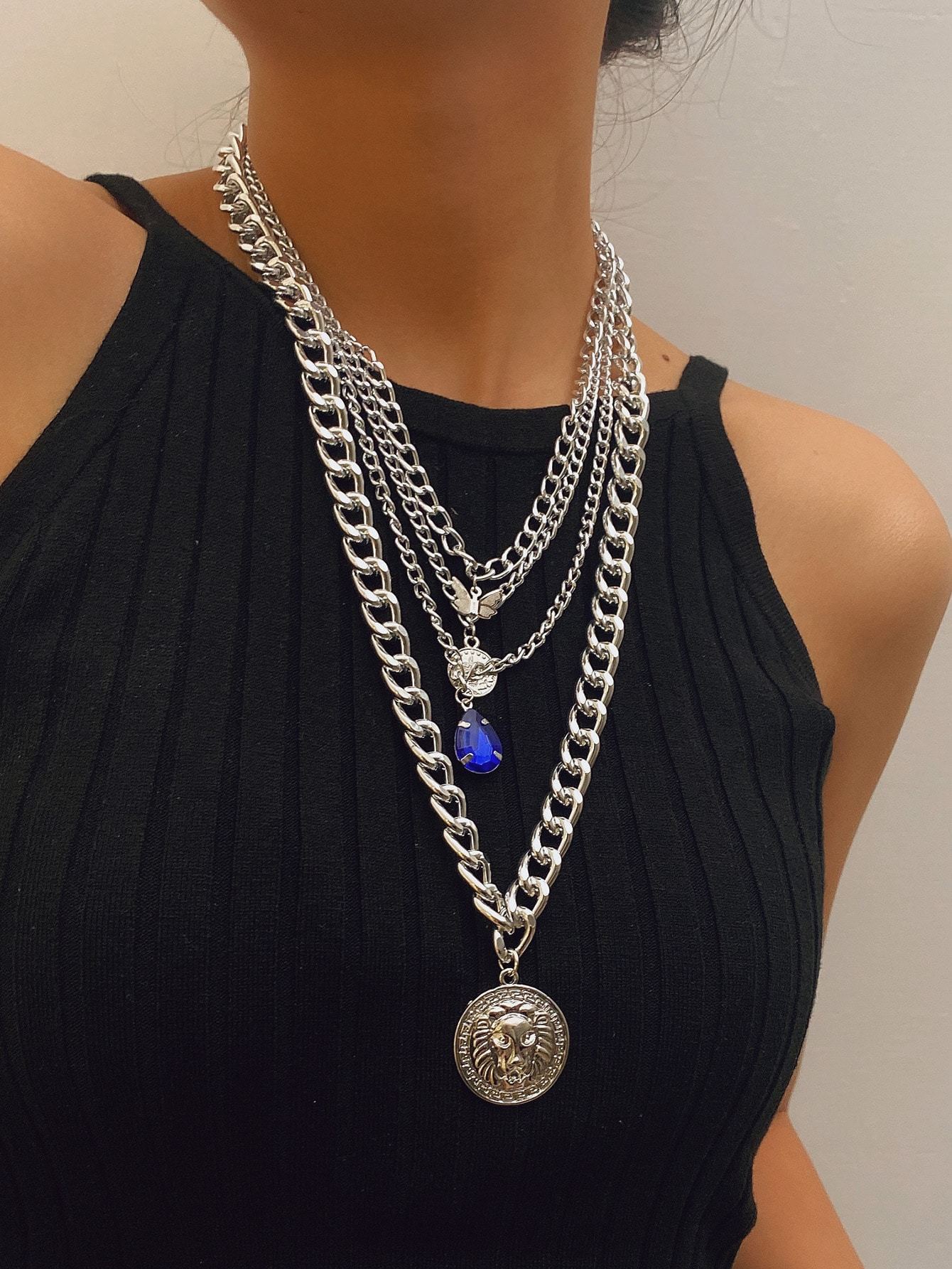 Water Drop Gemstone Layered Necklace - LuckyFash™