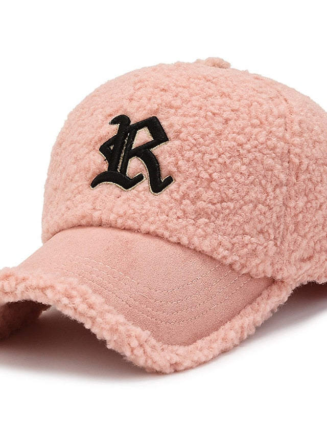 Women's Hat Baseball Cap Winter Hats Black Pink Khaki Outdoor Street Dailywear Embroidery Letter Windproof Comfort Warm - LuckyFash™