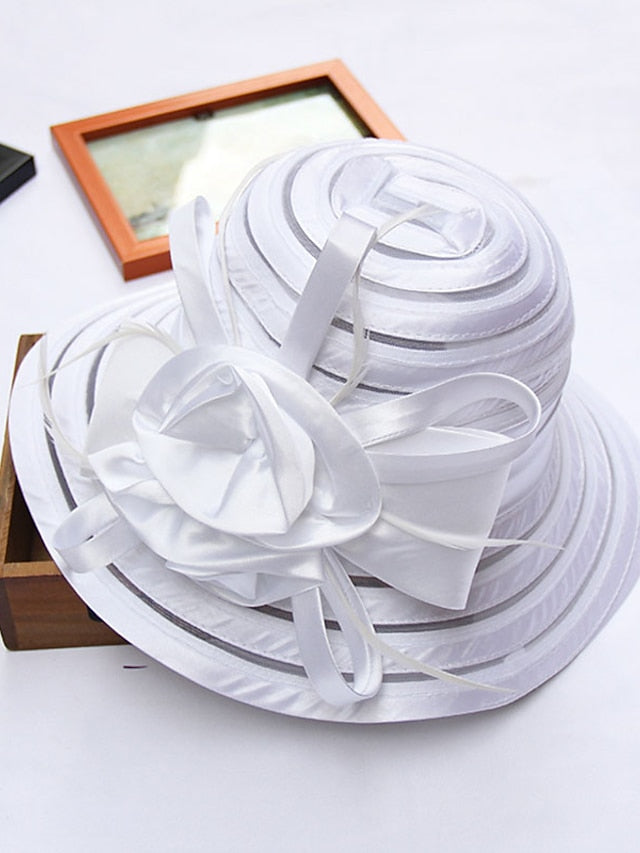 Women's Party Hat Party Wedding Street Ruffle Solid Color Black White Hat Yellow Red  Gray Fall Winter - LuckyFash™