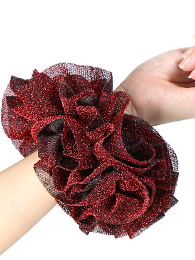 Bling Scrunchies Giant Large Intestine Big Hair Ties Elastic Rubber Bands Glitter Ponytail Holder Hijab Volumizing Scrunchies for Women - LuckyFash™