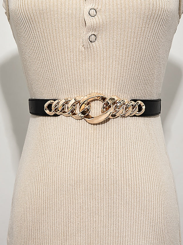 Women's Belt PU Black White Skinny Belt Dailywear Daily Pure Color - LuckyFash™