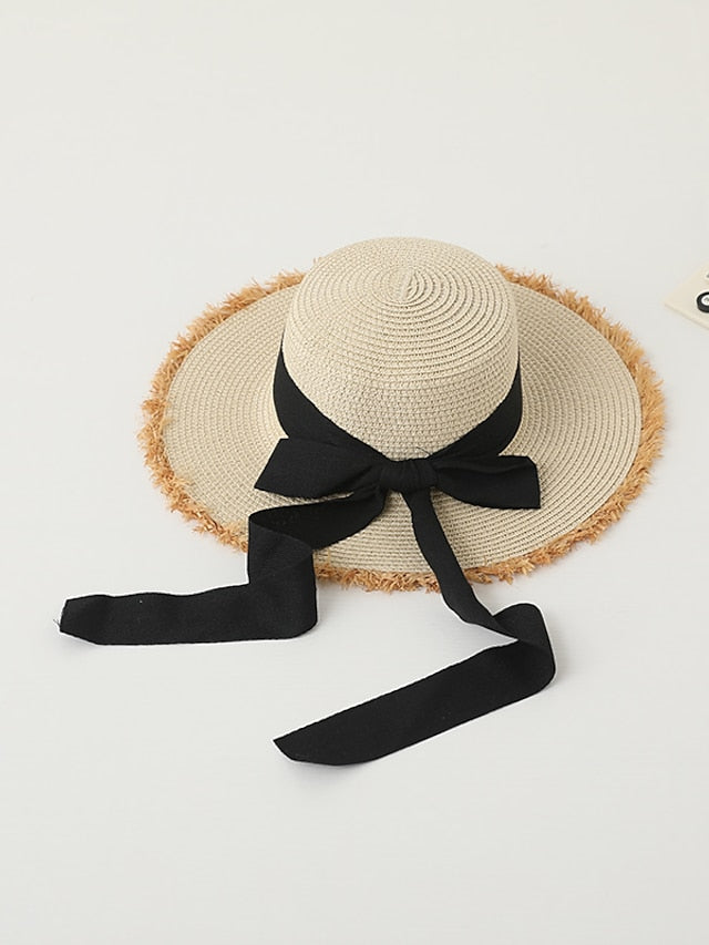 Women's Sun Hat Straw Hat Daily Holiday Straw Vacation Beach Sunscreen Breathability 1 pcs - LuckyFash™