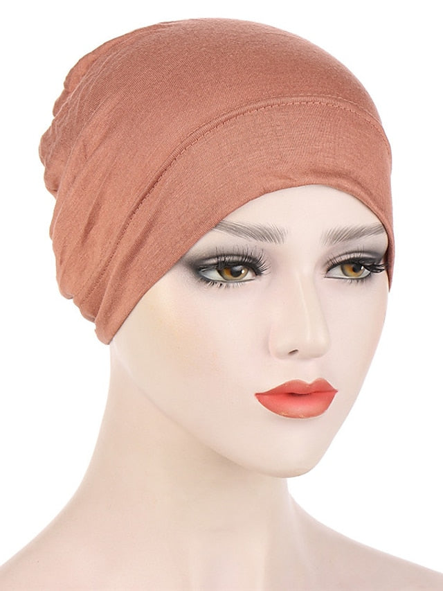 Fashion Multi Color Muslim Underscarf Women Soft Hijab Solid Scarf Turbans Head For Women Caps Islamic Hat - LuckyFash™