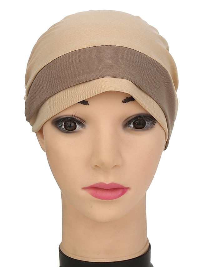Stretch Inner Hijab Caps Muslim Hat Turban Femme Musulman Turbante Ready To Wear Hijab Bonnet Flower Indian Headwrap Loss Hair Cover - LuckyFash™