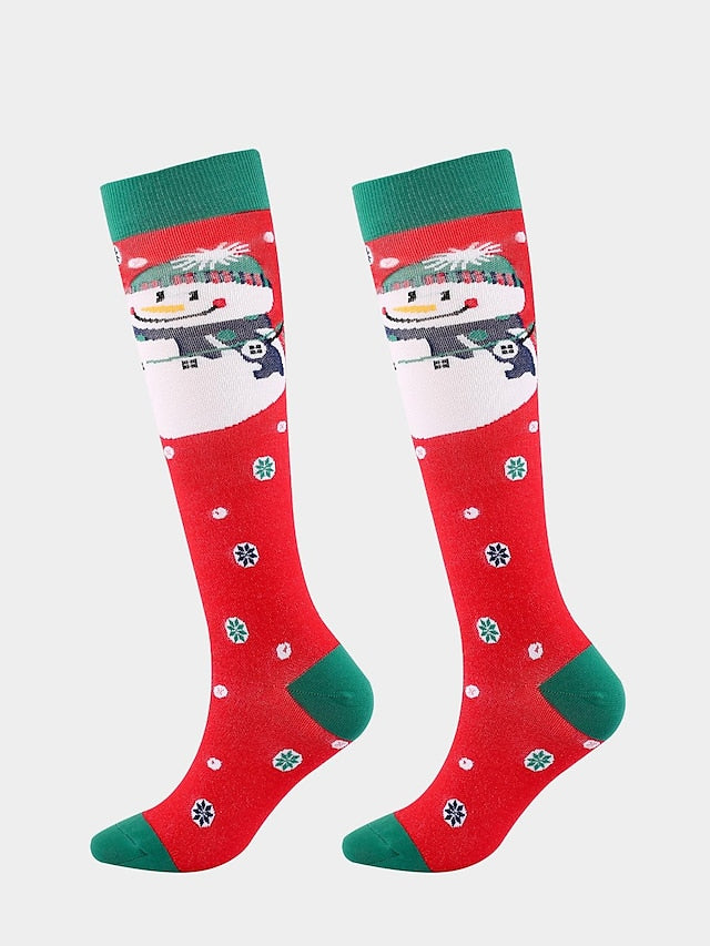 Unisex Knee High Socks Christmas Gift Cycling / Bike Multi Color Spandex Nylon Sporty Casual Classic Warm Cute Sports 1 Pair - LuckyFash™