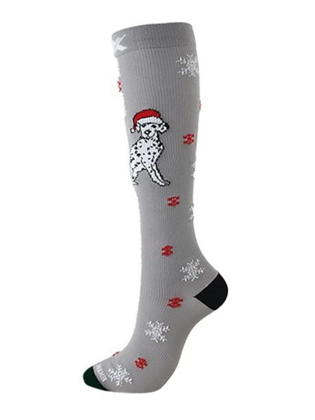 Unisex Knee High Socks Christmas Gift Cycling / Bike Multi Color Spandex Nylon Sporty Casual Classic Warm Cute Sports 1 Pair - LuckyFash™