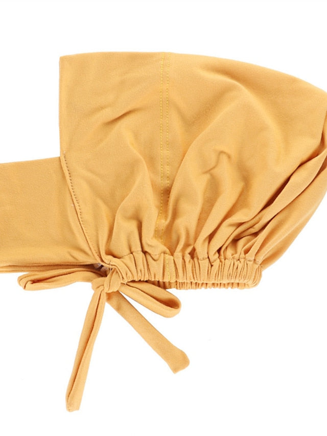 Soft Adjustable Inner Hijab Caps Muslim Stretch Tie Back Jersey Cap Islamic Underscarf Bonnet Female Headscarf Headwrap Arab Turban - LuckyFash™