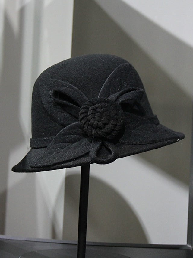 Women's Party Hat Party Wedding Special Occasion Flower Flower Wine Camel Hat / White / Blue / Fall / Winter / Spring - LuckyFash™