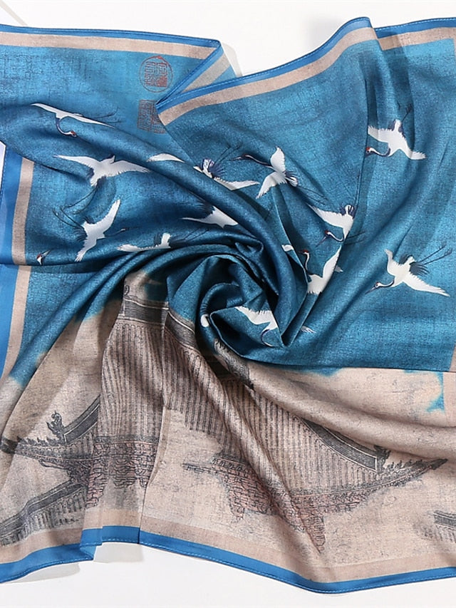 Fashion Scarf For Women Floral Print Silk Satin Hijab Scarfs Small Square Spring Summer Neckerchief Bandana Scarves For Ladies - LuckyFash™