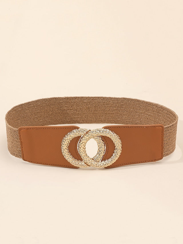 Women's Belt Straw Black Brown Skinny Belt Daily Date Pure Color - LuckyFash™