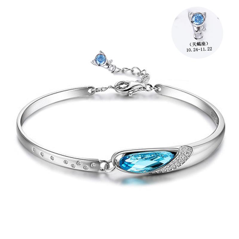 Women 12 Zodiac Signs Silver Bracelet - LuckyFash™